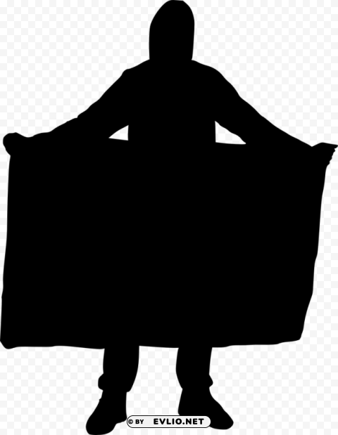 person with flag silhouette HD transparent PNG