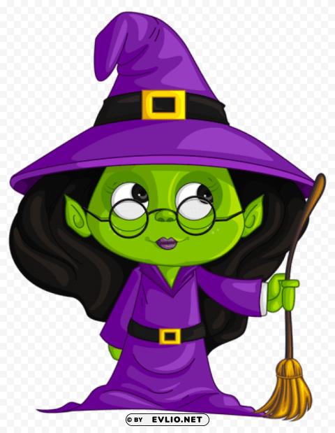 purple witch Clear Background Isolated PNG Graphic