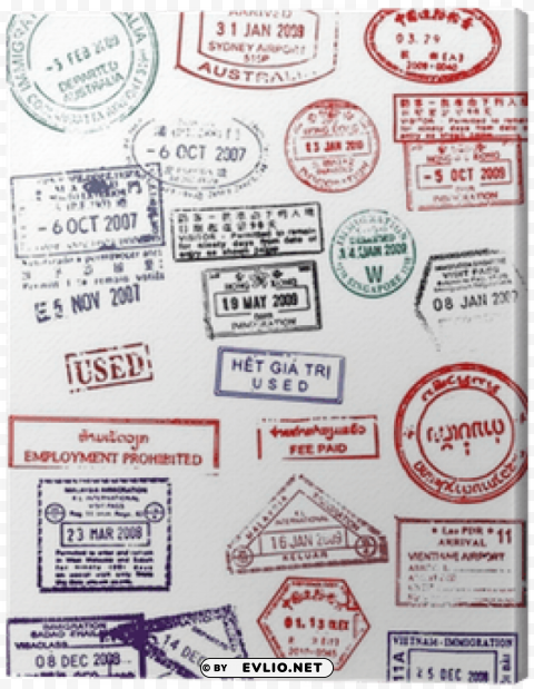 stamps from around the world PNG Image Isolated on Transparent Backdrop