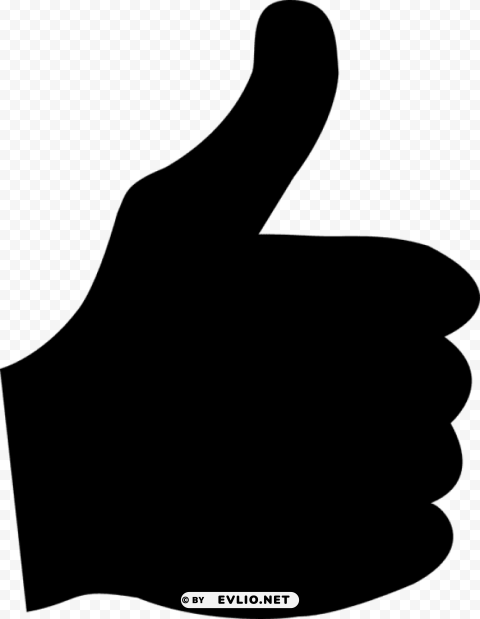 Thumbs Up Silhouette PNG Graphic With Clear Isolation