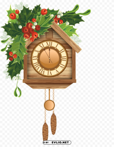 Christmas Cuckoo Clock PNG Image With Clear Background Isolated