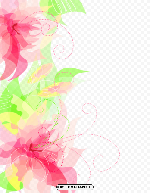 cute floral decoration transparent Clear PNG pictures package