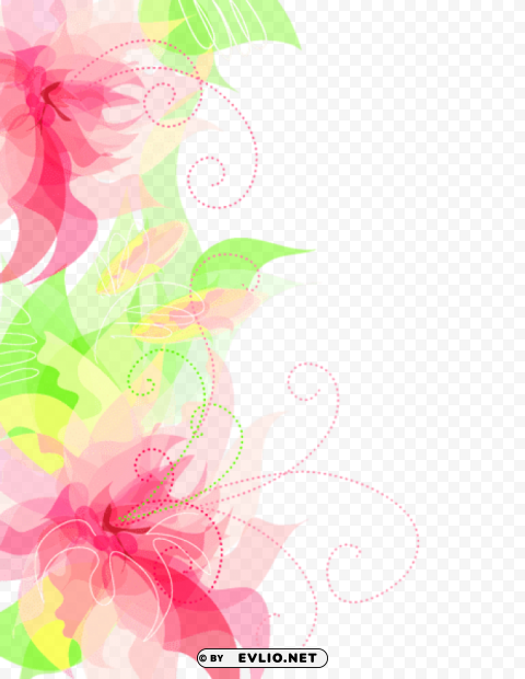 Cute Floral Decoration Transparent Clear PNG Pictures Package