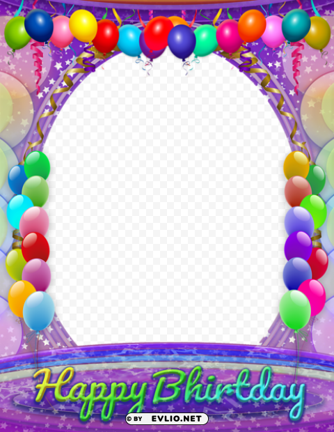 happy birthday frame PNG with transparent bg