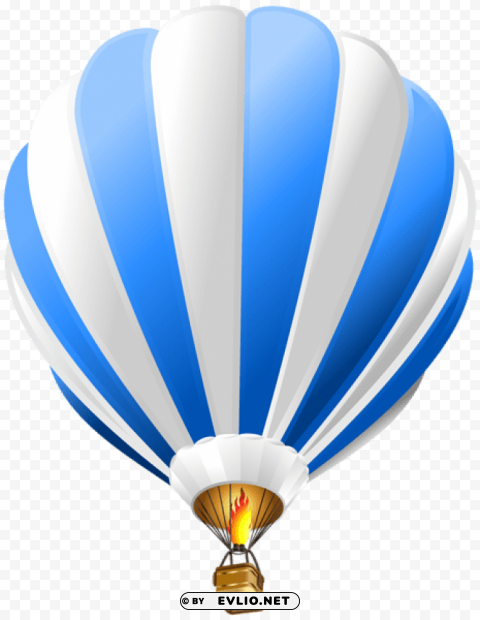 hot air balloon blue Transparent Background PNG Isolation