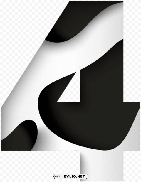 number four black white Transparent PNG images free download