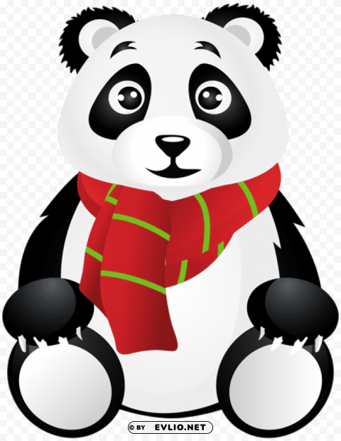 panda with scarf Transparent PNG illustrations