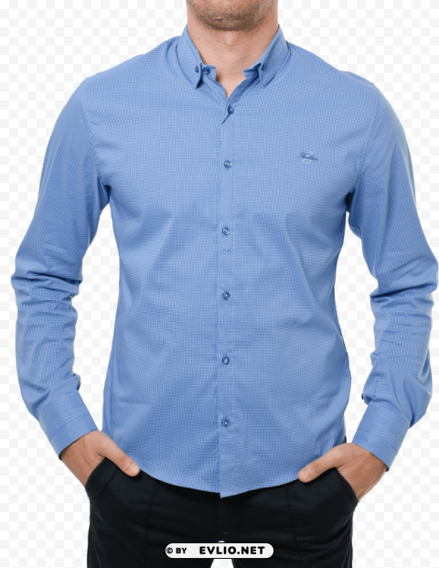 blue long sleeve shirt PNG Image Isolated with Transparent Detail