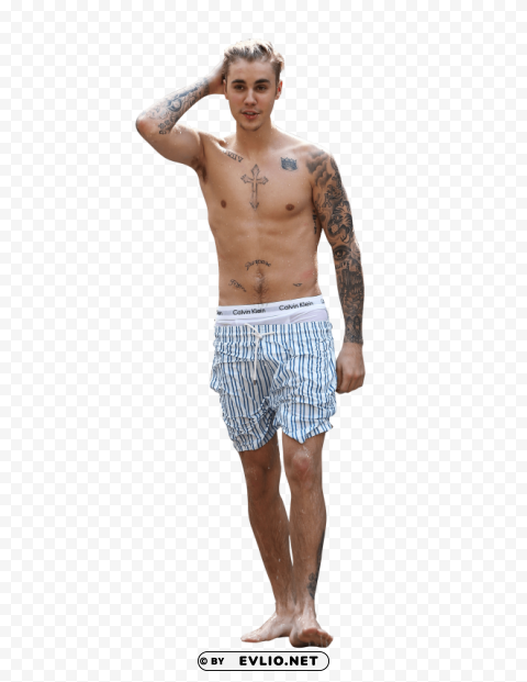 justin bieber in underpants PNG with isolated background