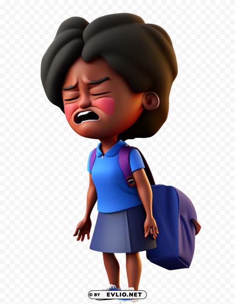 Transparent background PNG image of A female student is crying Transparent PNG images collection - Image ID 303eebfa