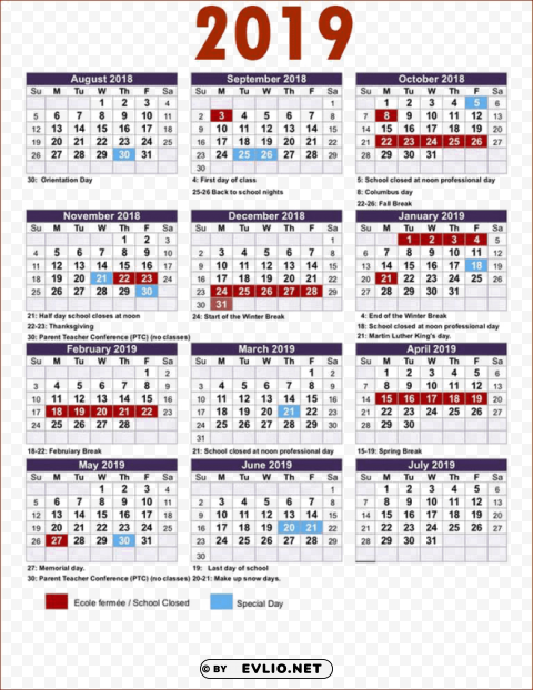 calendar 2019 colorful Clear PNG images free download