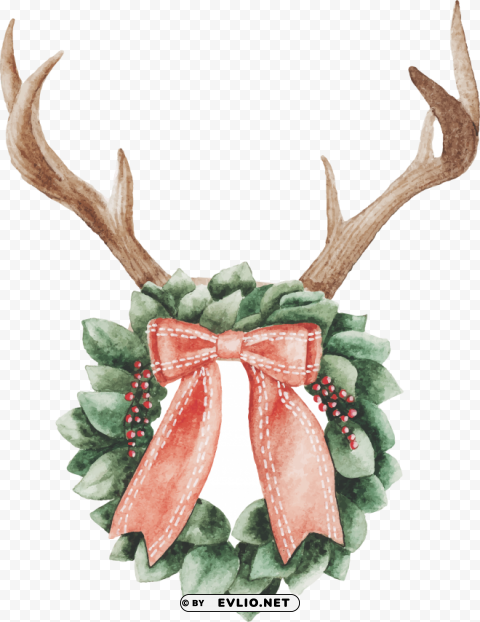 christmas antlers with lights Isolated Character on HighResolution PNG
