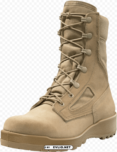 desert tan combat boots Transparent PNG Isolated Object Design
