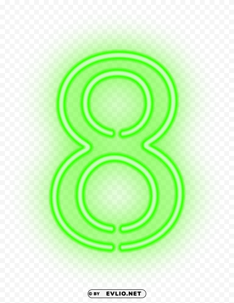 eight neon green High-resolution transparent PNG files