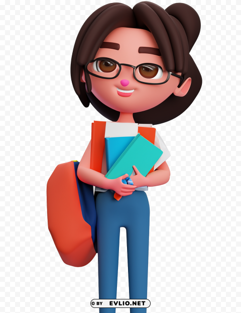 female student Transparent Background Isolated PNG Icon
