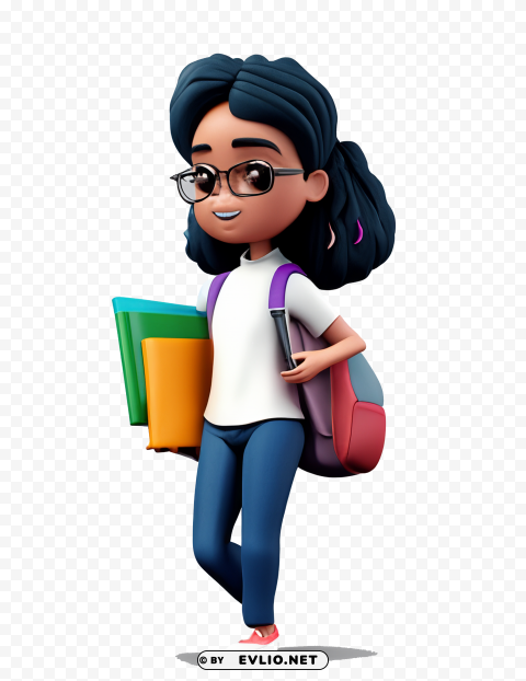 Female Student PNG Transparent Vectors