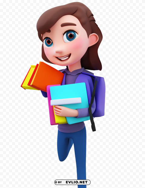 female student PNG with cutout background