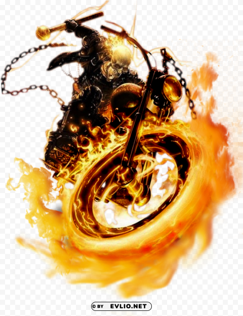 ghost rider bike Isolated Character in Transparent Background PNG
