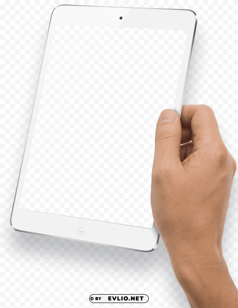 Transparent Background PNG of hand holding white tablet Clear Background Isolation in PNG Format - Image ID b4b1eb9f