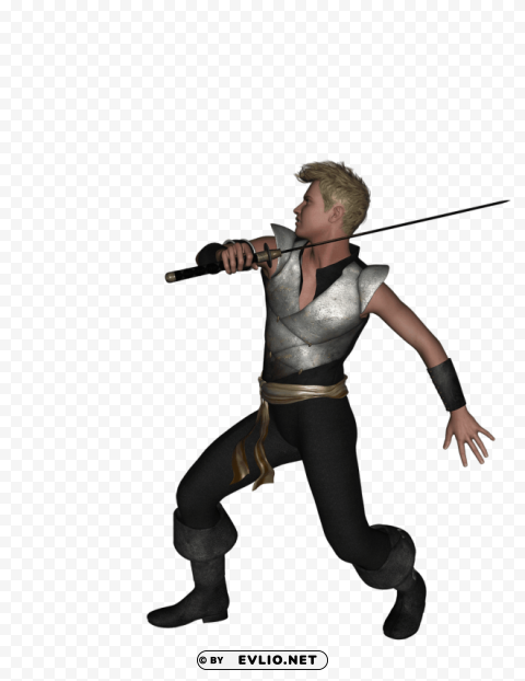 man fighting with foil PNG Image with Isolated Graphic