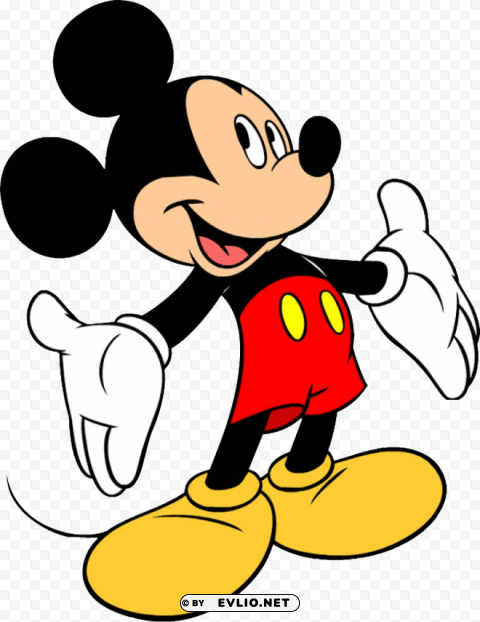 mickey mouse happy PNG with transparent backdrop clipart png photo - 6042b456