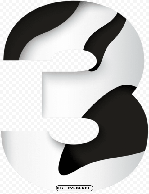 number three black white Transparent PNG images for printing