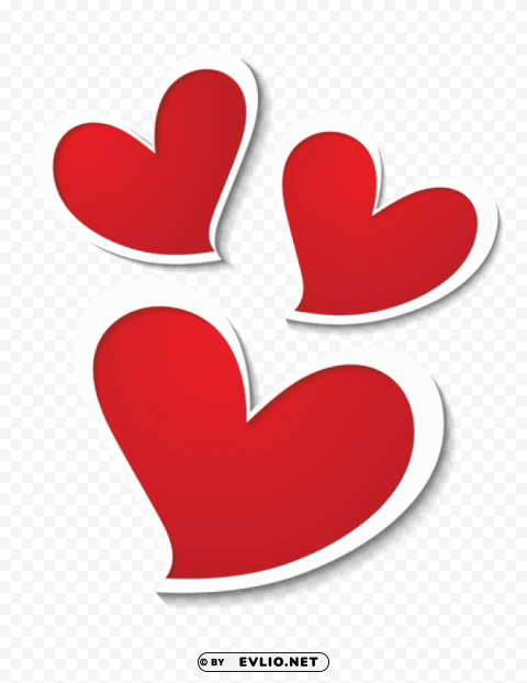 three hearts decorpicture PNG Image with Transparent Isolation
