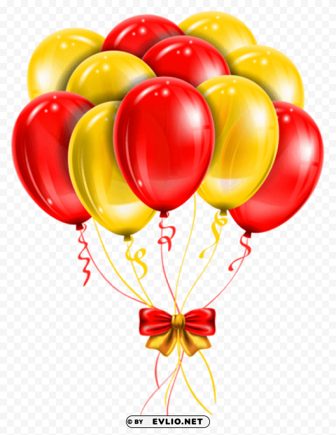  Red Yellow Balloons PNG Transparent Elements Compilation