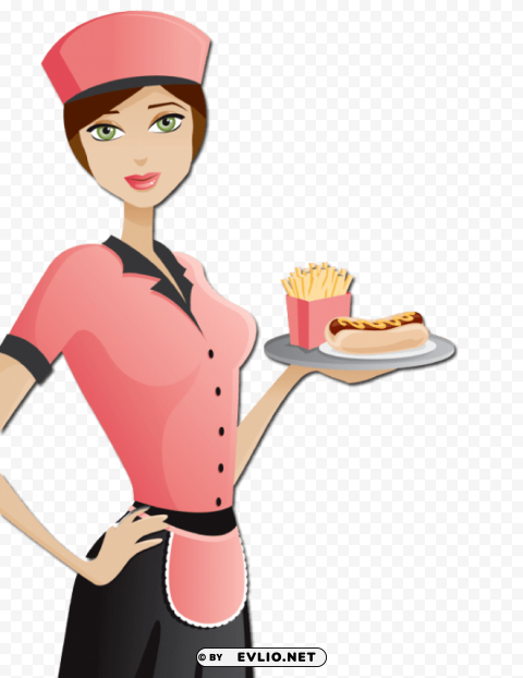 waitress PNG for overlays