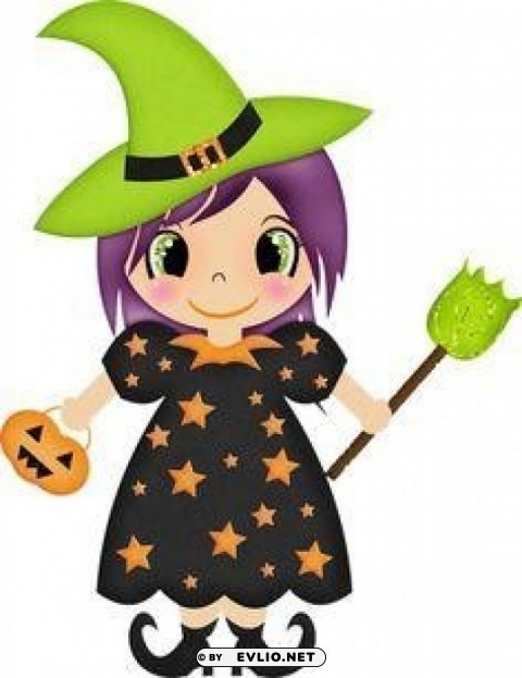 cute halloween witches Isolated Subject on HighQuality PNG