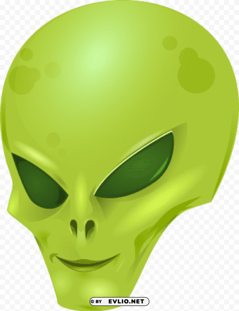 green alien head Isolated Artwork in Transparent PNG Format