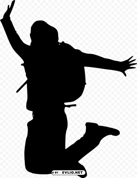 happy jump silhouette PNG Image with Clear Background Isolated