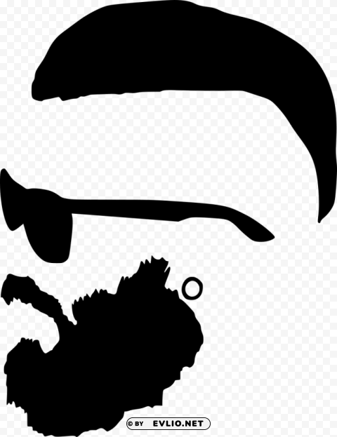 hipster with sunglasses silhouette PNG icons with transparency