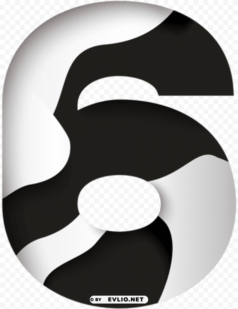 number six black white Transparent PNG images with high resolution