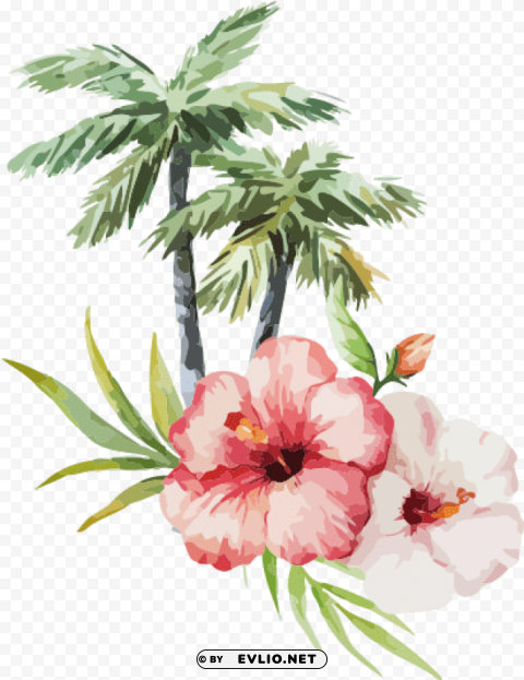 palm tree watercolor HighQuality Transparent PNG Object Isolation