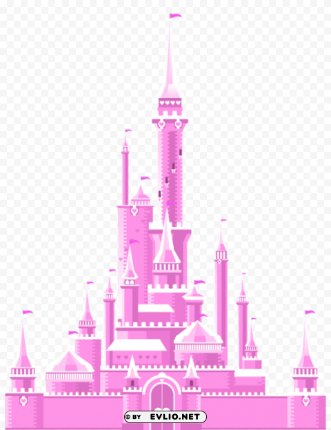 pink castlepicture Isolated Character with Transparent Background PNG clipart png photo - 4dd5a892