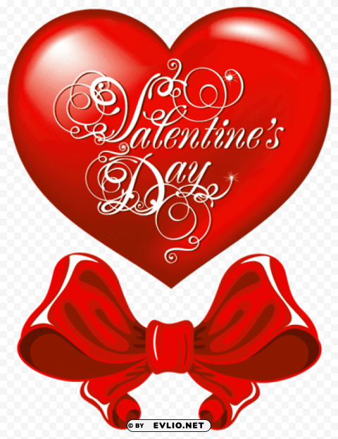 valentines day heart and red bowpicture PNG no watermark