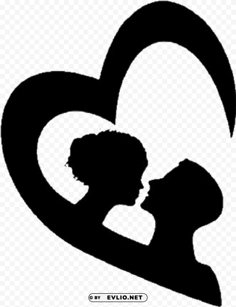 Valentines Day Silhouettes Isolated Graphic On Clear PNG