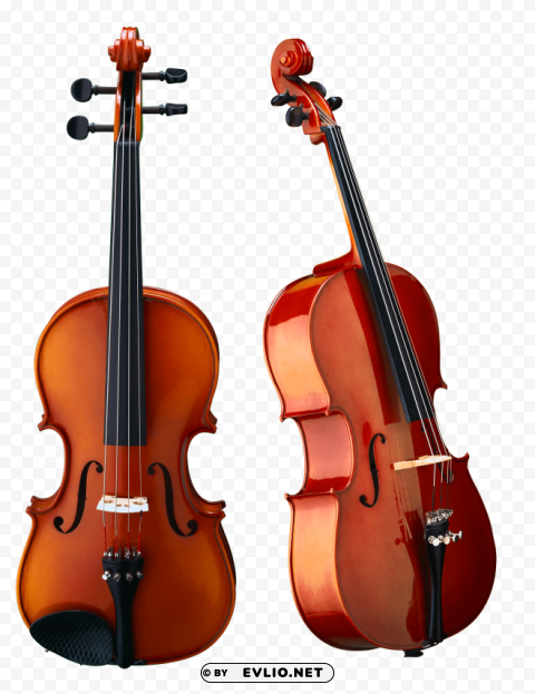 violin & bow Isolated Design Element in PNG Format