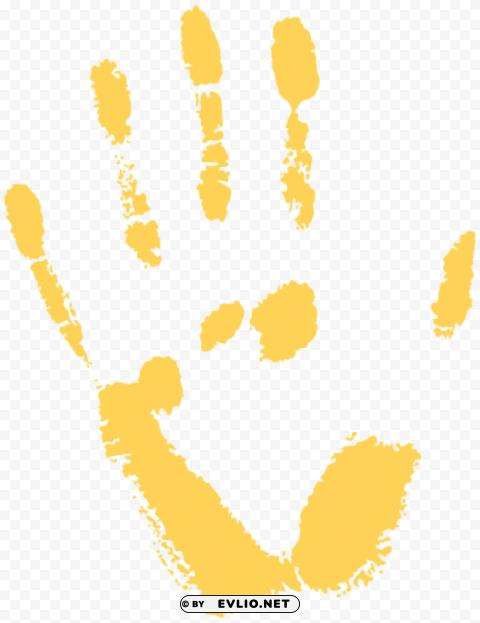 yellow handprint free Clear Background PNG Isolated Subject