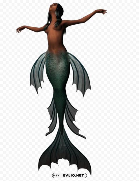 mermaid dark green tail PNG images for graphic design
