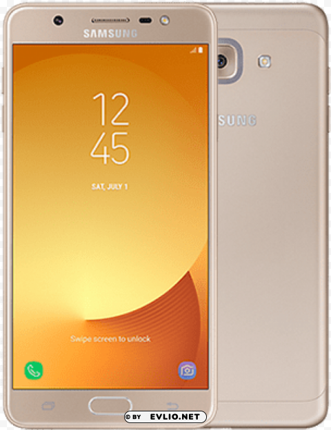 samsung galaxy j7 max gold 32gb mobile phone PNG Image with Isolated Element