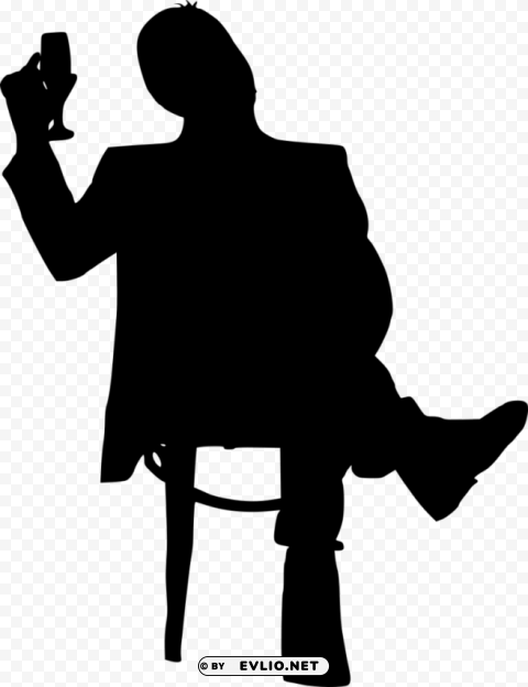 Transparent Sitting in Chair Silhouette Transparent Background Isolated PNG Design Element PNG Image - ID 5b321e8a