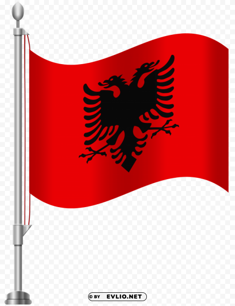 albania flag Transparent background PNG stock