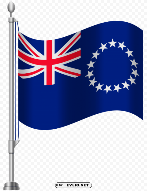 Cook Islands Flag Transparent PNG Isolated Subject