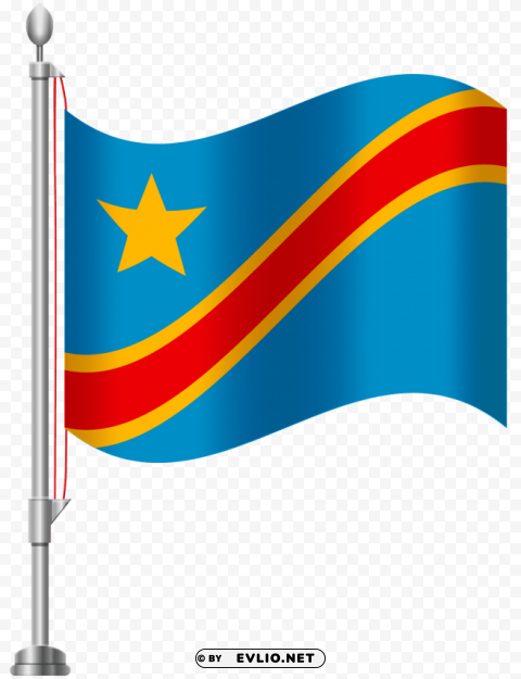 democratic republic of the congo flag Isolated Design Element in HighQuality Transparent PNG