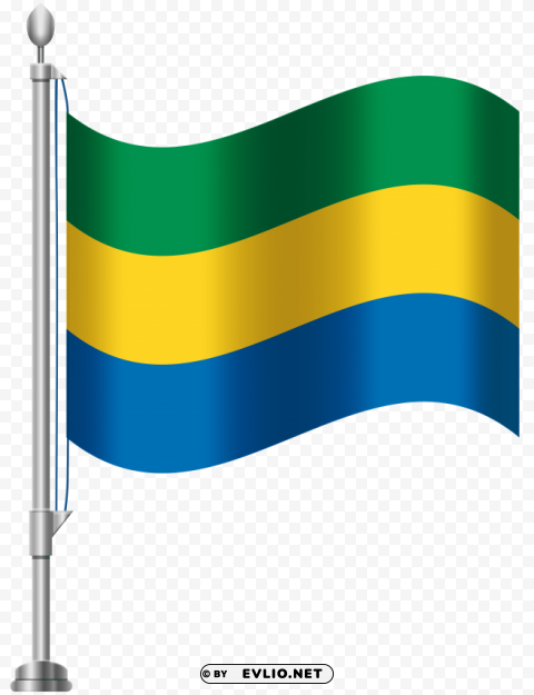 gabon flag Clean Background Isolated PNG Object