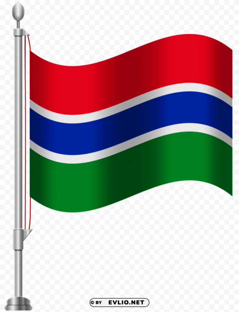 gambia flag Isolated Illustration on Transparent PNG