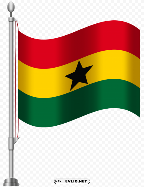 ghana flag Clear Background Isolated PNG Icon