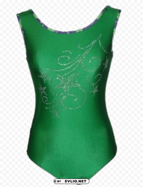 gymnastics green leotard Isolated Subject in Transparent PNG